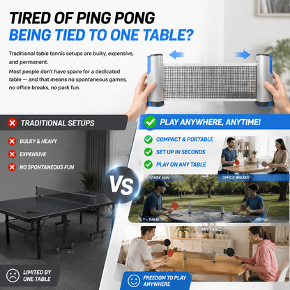 🏓Retractable Ping Pong Net for Any Table