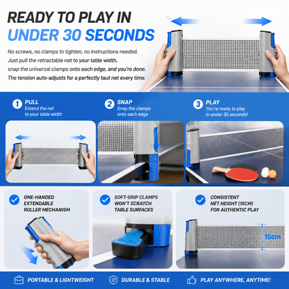 🏓Retractable Ping Pong Net for Any Table