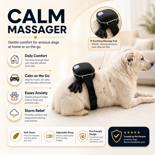 🐶🤍Rechargeable Massage Belt For Pets & People – 3-Level Soothing Comfort