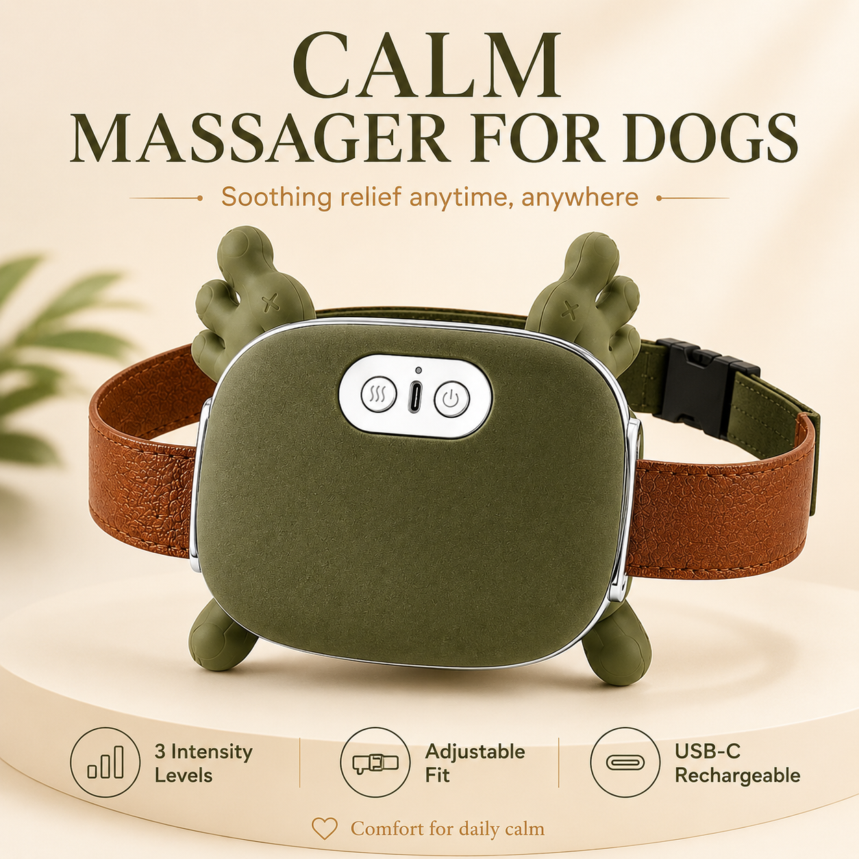 🐶🤍Rechargeable Massage Belt For Pets & People – 3-Level Soothing Comfort