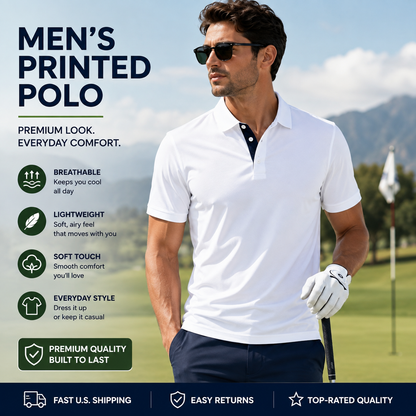 Men's Golf Shirts - Moisture-Wicking Casual Henley