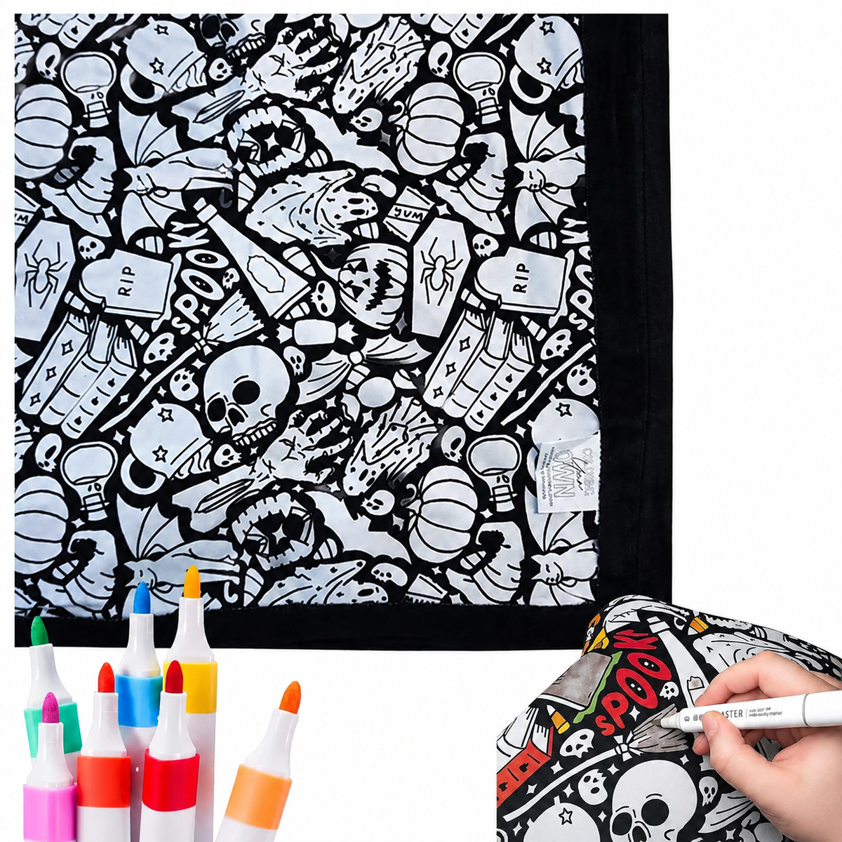 Coloring Blanket DIY Reusable Color-Your-Own Blanket for Kids & Adults
