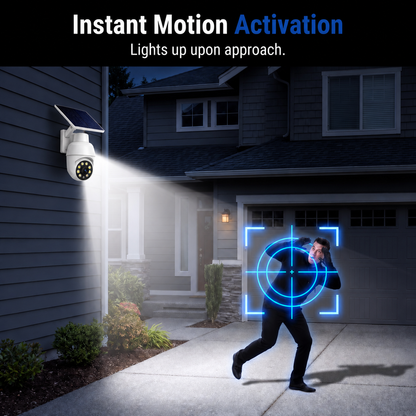 Solar-Powered Simulated Surveillance Camera Street Light