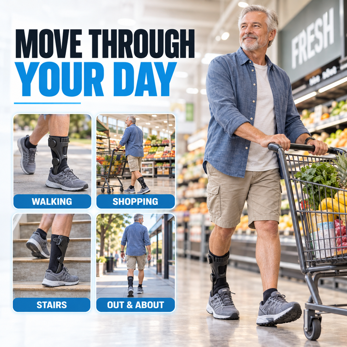 🦶 Toe Lift Foot Support Brace – Ankle Stabilizer for Drop Foot, Walking Assist & Daily Mobility ✨