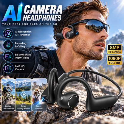 Smart AI Camera Bluetooth Headphones