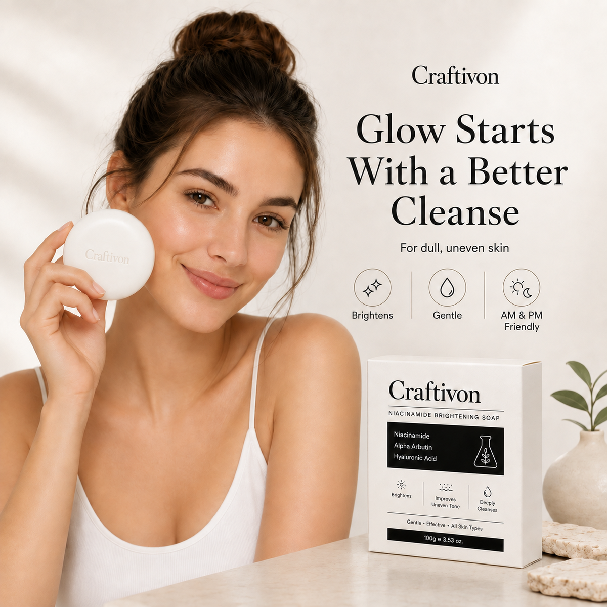 🔥Niacinamide Whitening Brightening Soap – 100g