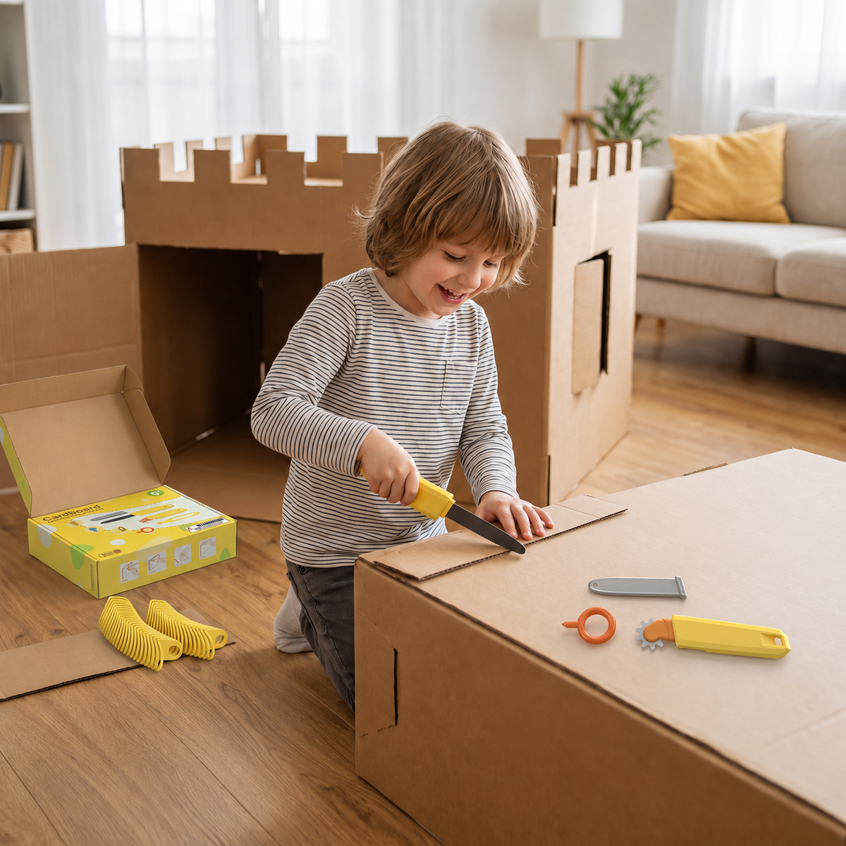 📦 Kids Cardboard Construction Tool Kit