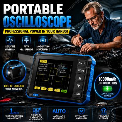 🚗 Pocket Digital Oscilloscope – Portable Signal Tester for Car Audio Tuning, Circuit Diagnostics & DIY Electronics ⚡