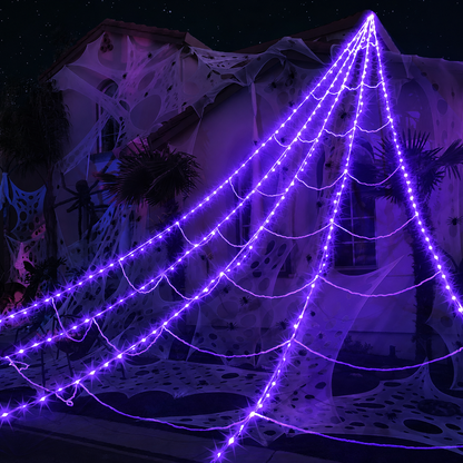 👻 Giant LED Spider Web With Spider 🕷️ Limited-Time Spooky Savings 🎃
