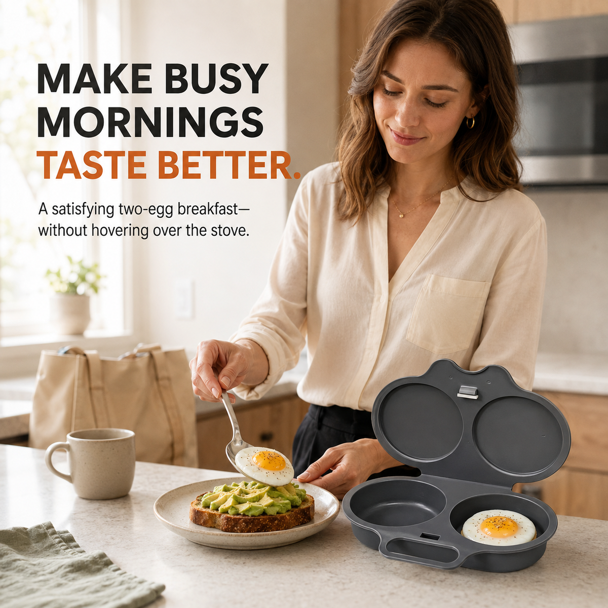 Eggs with avocado toast