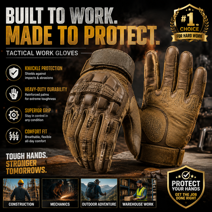 Heavy-Duty Tactical Gloves | Anti-Cut & Impact-Resistant Gear 🛠️⚡