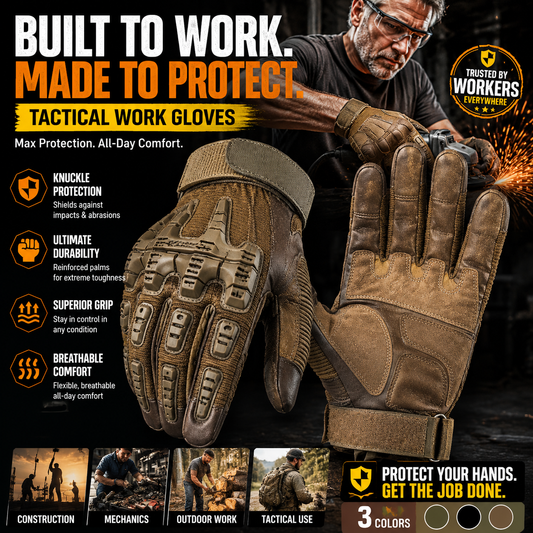 Heavy-Duty Tactical Gloves | Anti-Cut & Impact-Resistant Gear 🛠️⚡