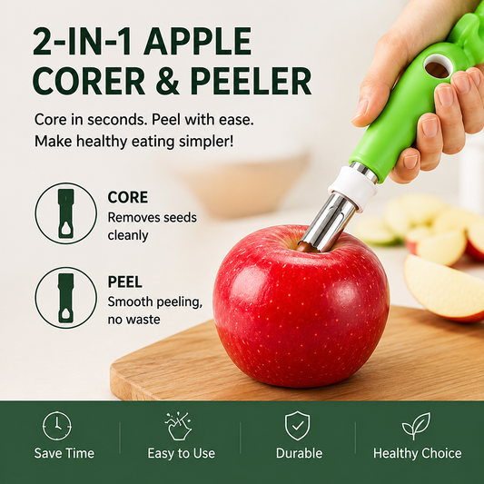 🔥2-in-1 Apple Corer & Peeler Tool | Stainless Steel
