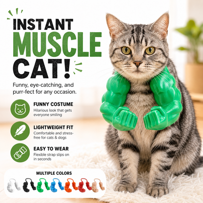Funny Cat Muscle Arms Costume | Hilarious Pet Photo Prop