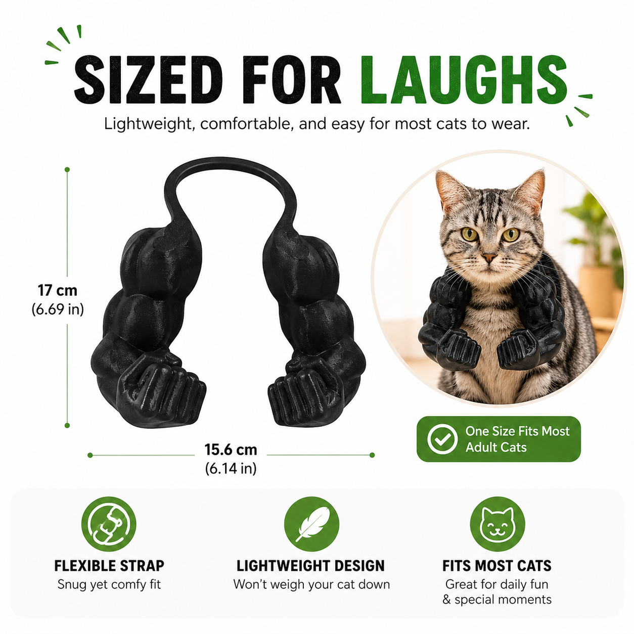 Funny Cat Muscle Arms Costume | Hilarious Pet Photo Prop