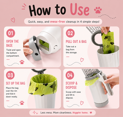 The Mess-Free Cat Litter Scoop - Cat Litter Scoop with Holder,2 in 1 Cat Scoop