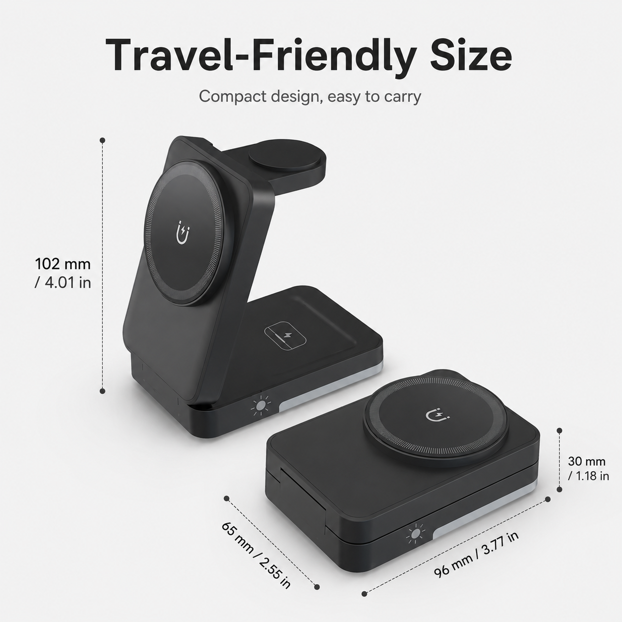 ⚡ 3-in-1 Foldable Magnetic Charger – Charge Phone, Watch & Earbuds at Once