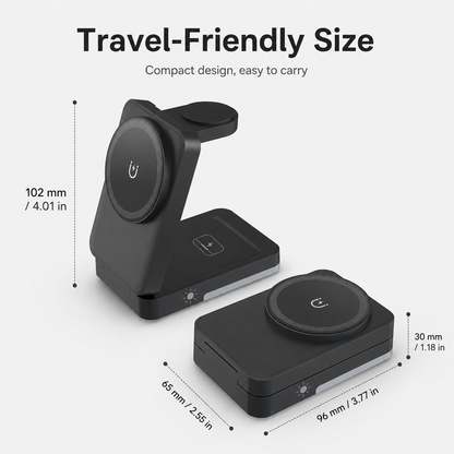 ⚡ 3-in-1 Foldable Magnetic Charger – Charge Phone, Watch & Earbuds at Once