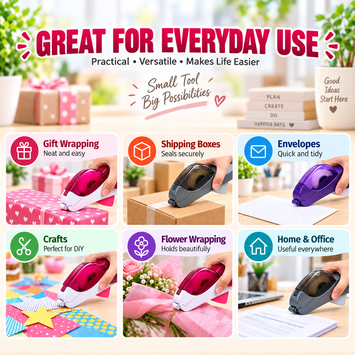 🔥 Hot Sale 49% OFF - One-Hand Auto-Cut Tape Dispenser