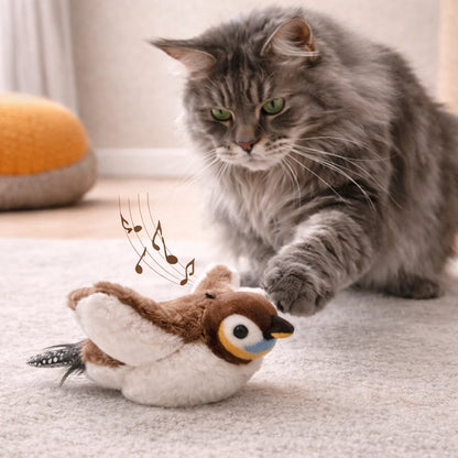 Interactive Flying Bird Cat Toy – Chirping Flapping Sparrow