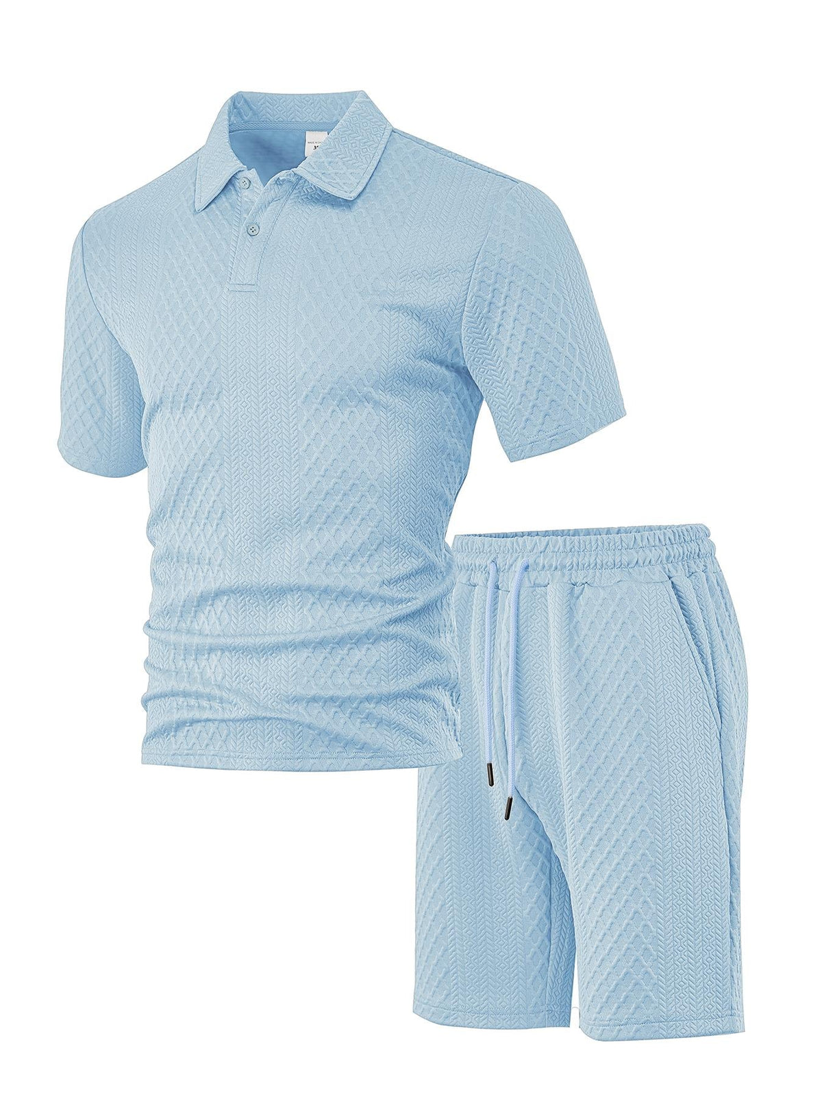 Men's Premium Textured Polo & Shorts Matching Set