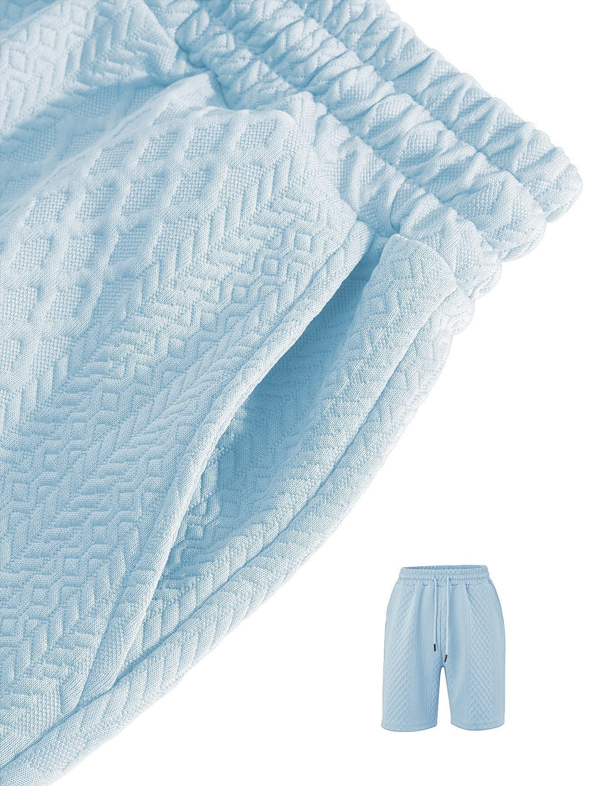 Men's Premium Textured Polo & Shorts Matching Set
