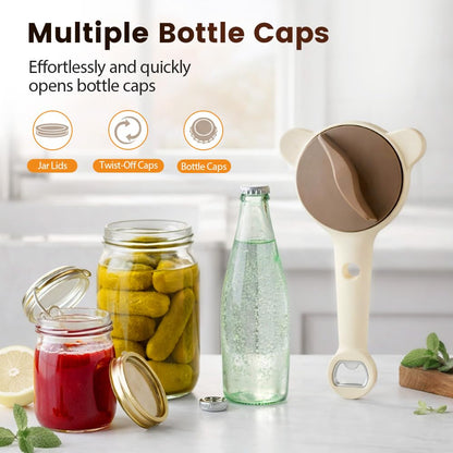 4-in-1 Adjustable Stainless Steel Jar Opener for Seniors & Arthritis