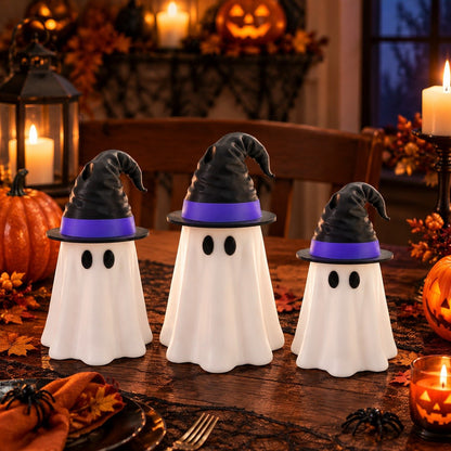 👻 Spooky Ghost Can Holder with Witch Hat Lid 🎃