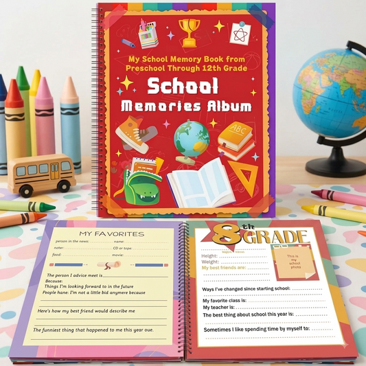 📔School Memory Book for Kids Preschools to 12th Grade