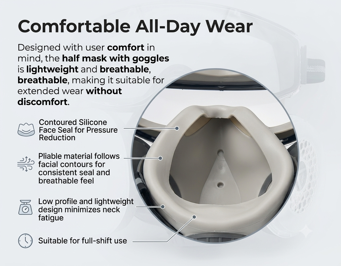 Dust-proof Integrated Respirator Mask with Goggles
