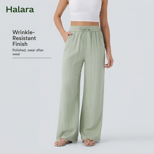 Halara High Waisted Drawstring Wide Leg Casual Pants