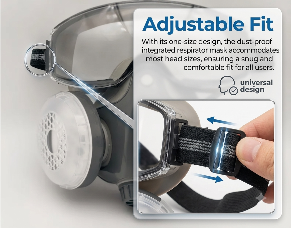 Dust-proof Integrated Respirator Mask with Goggles