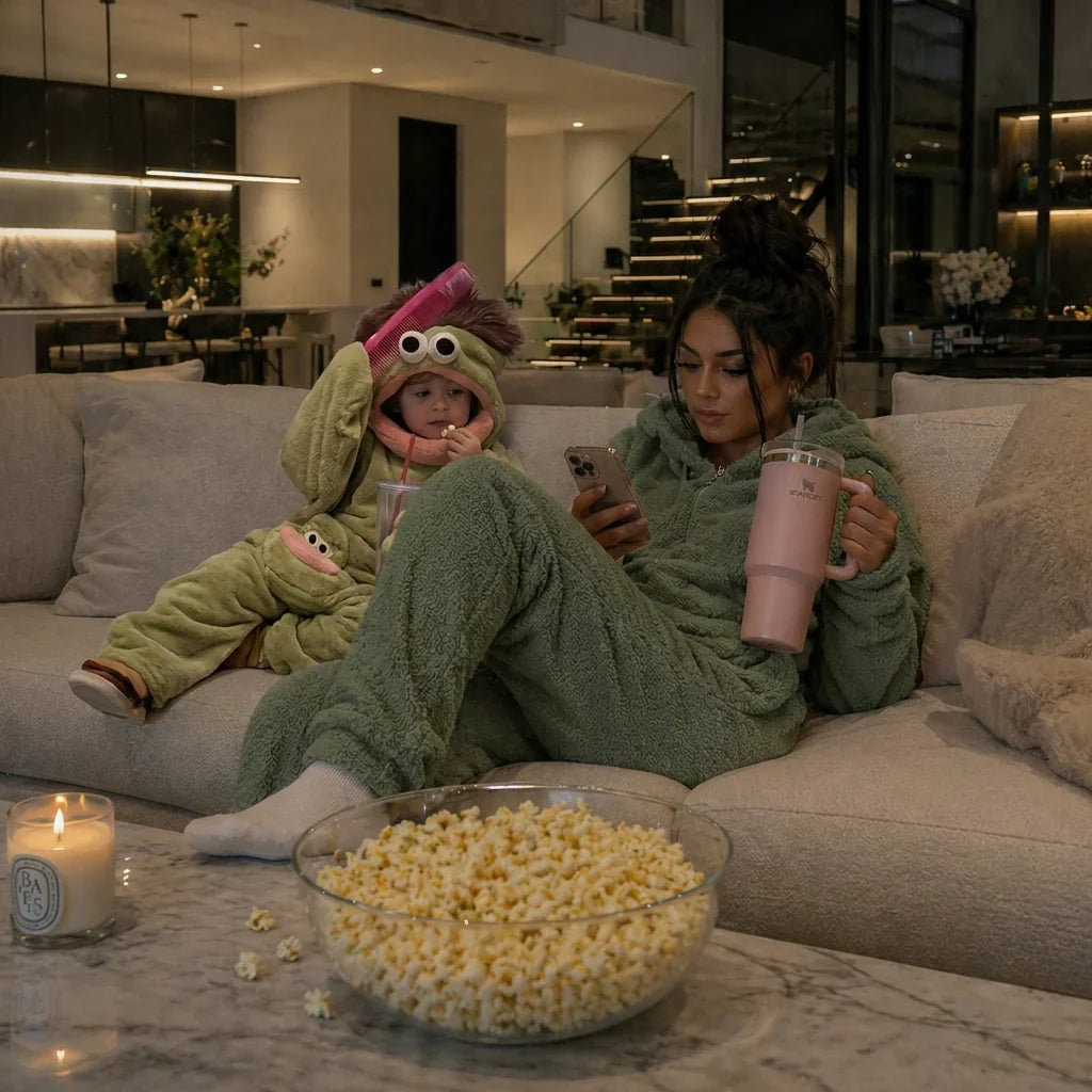 2026 New Funny Green Monster Pajamas Kids Onesie