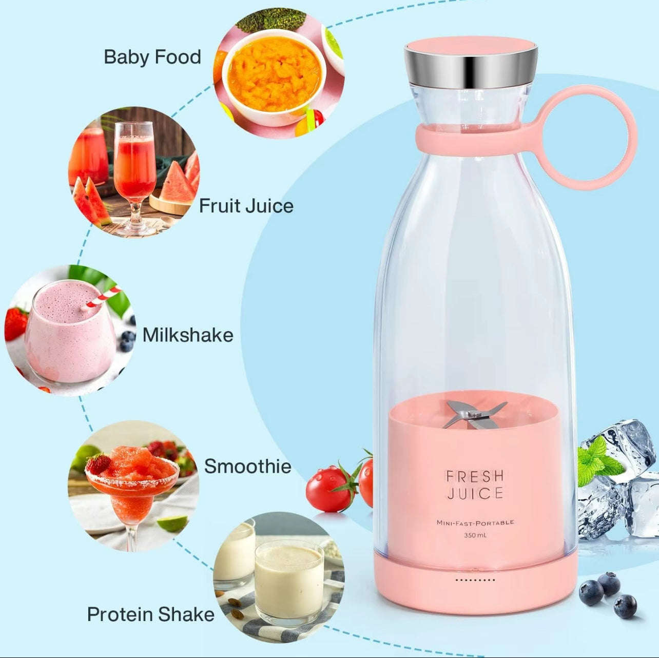 Portable Juicer Blender,Fresh Juice Blender