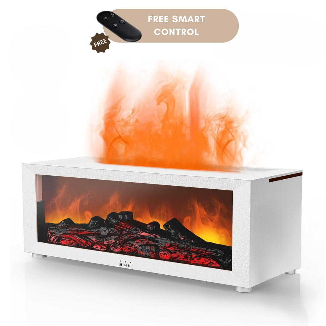 Colorful Fireplace Flame Humidifier Aromatherapy Diffuser with Remote and Timer for Home and Office