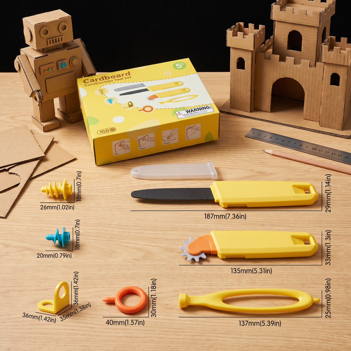 📦 Kids Cardboard Construction Tool Kit