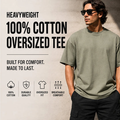 Men's Multi-Pack Heavyweight 100% Cotton Drop Shoulder Fashion Tees in Various Sizes and Colors