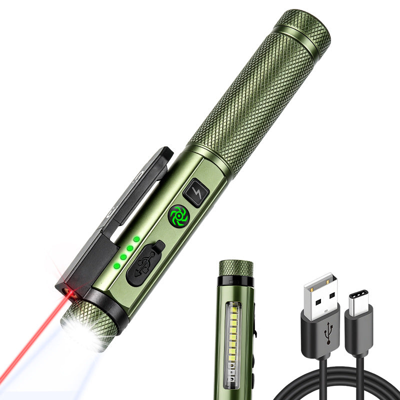 🔦11-in-1 Rechargeable EDC Flashlight – 800LM Magnetic Work Light with Laser
