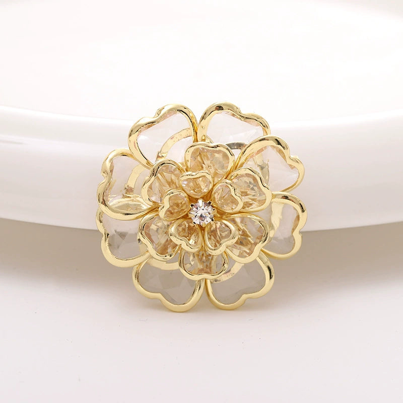 Luxury Crystal Floral Button Covers for Women Blouses