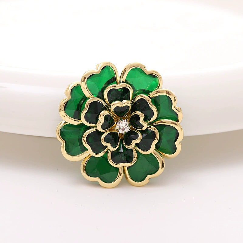 Luxury Crystal Floral Button Covers for Women Blouses
