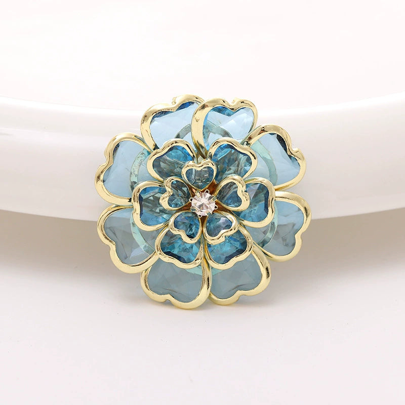 Luxury Crystal Floral Button Covers for Women Blouses