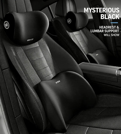Car Driving Car Pillow Set Neck and Waist Black Foam Neck Pillow Memory Lumbar