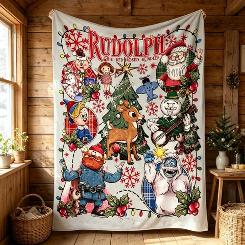 Rudolph the Red Nosed Reindeer Christmas Blanket