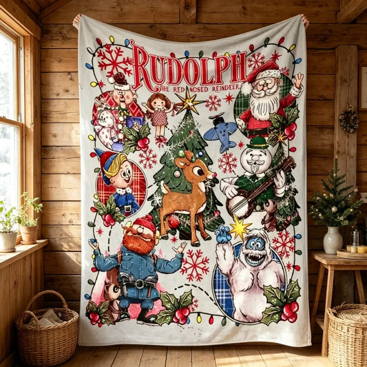 Rudolph the Red Nosed Reindeer Christmas Blanket