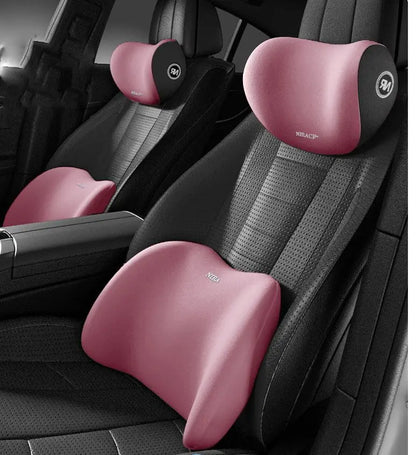 Car Driving Car Pillow Set Neck and Waist Black Foam Neck Pillow Memory Lumbar