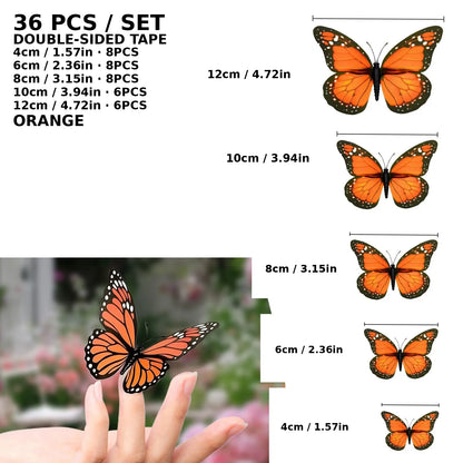 🦋3D Monarch Butterfly Wall Decal Hanging Decor