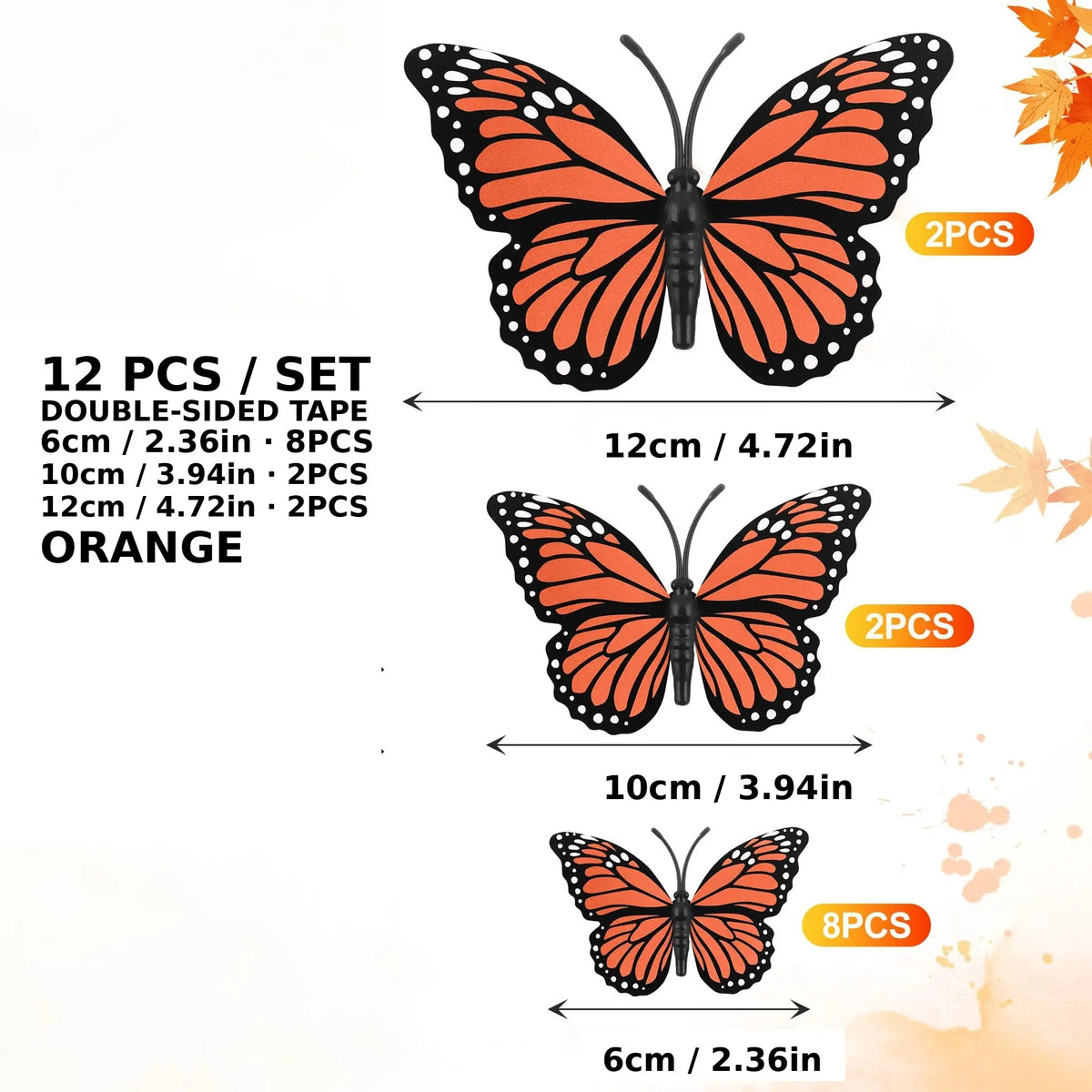 🦋3D Monarch Butterfly Wall Decal Hanging Decor