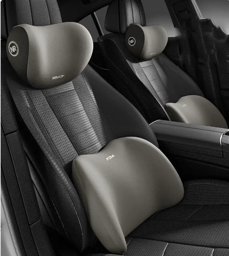 Car Driving Car Pillow Set Neck and Waist Black Foam Neck Pillow Memory Lumbar