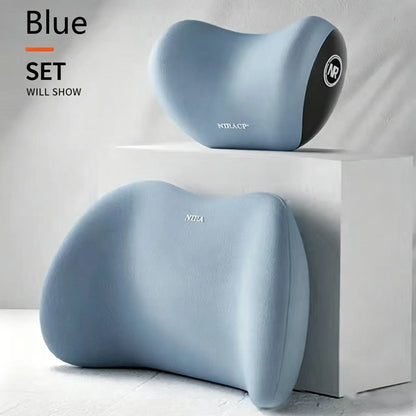 Car Driving Car Pillow Set Neck and Waist Black Foam Neck Pillow Memory Lumbar