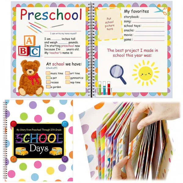 Preschool Memory Book – Kids School Years Keepsake Photo Album